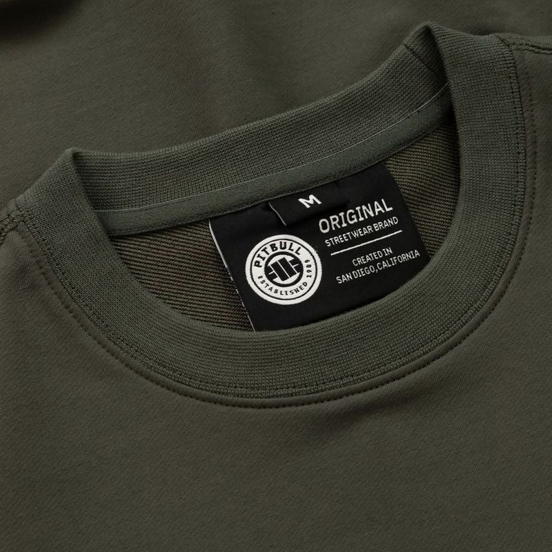 Pánská mikina  Pitbull Troublemaker Crewneck Sweatshirt old green 3