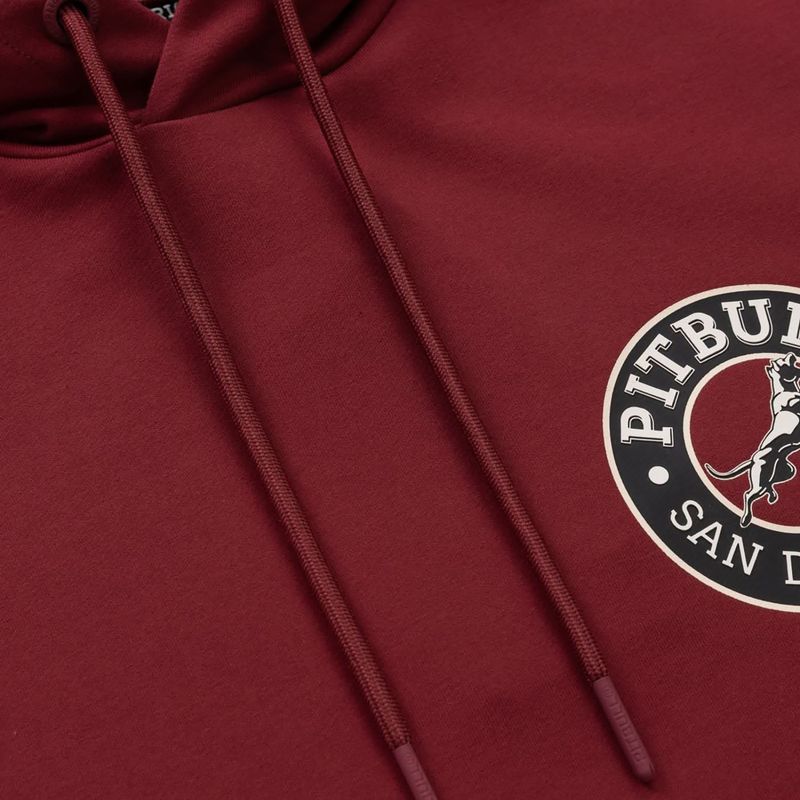 Pánská mikina Pitbull San Diego Ca Hooded Sweatshirt burgundy 3