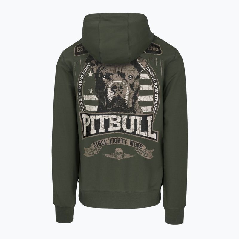 Pánská mikina  Pitbull Troublemaker Hooded Sweatshirt old green 4