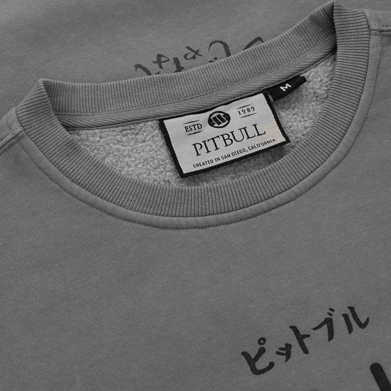 Pánská mikina  Pitbull Mt Fuji Crewneck Sweatshirt washed grey 3