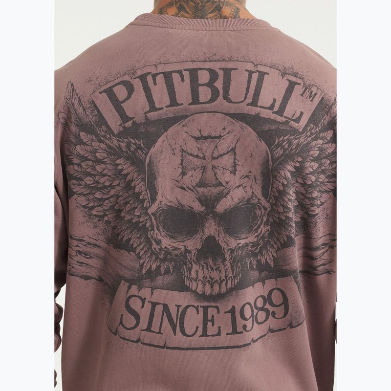 Pánská mikina Pitbull Bite Me Crewneck Sweatshirt washed burgundy 5
