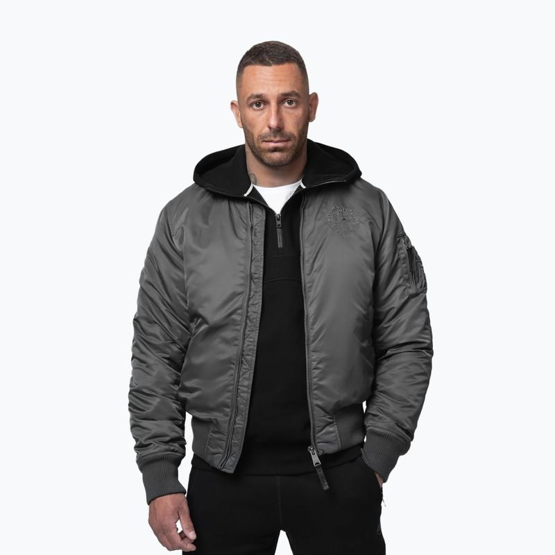 Pánská bunda Pitbull Hacket Washed Bomber graphite 4
