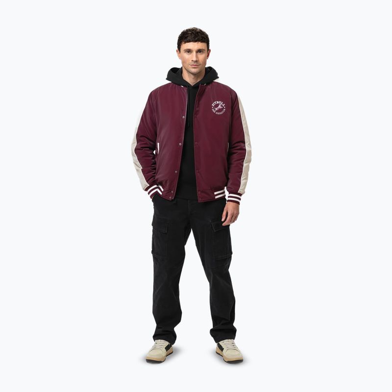 Pánská bunda Pitbull Manolito Baseball burgundy 2