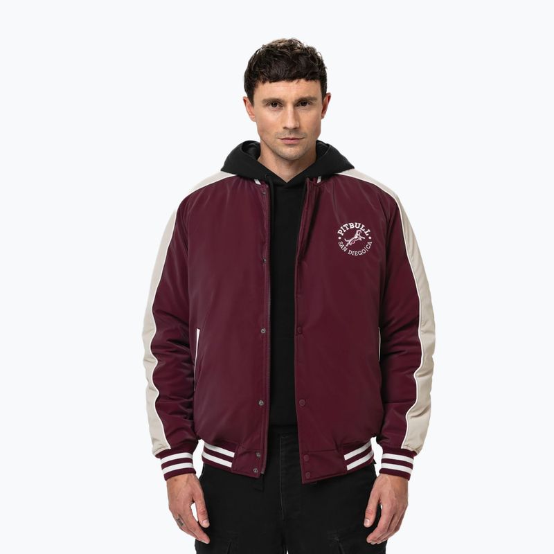 Pánská bunda Pitbull Manolito Baseball burgundy 4