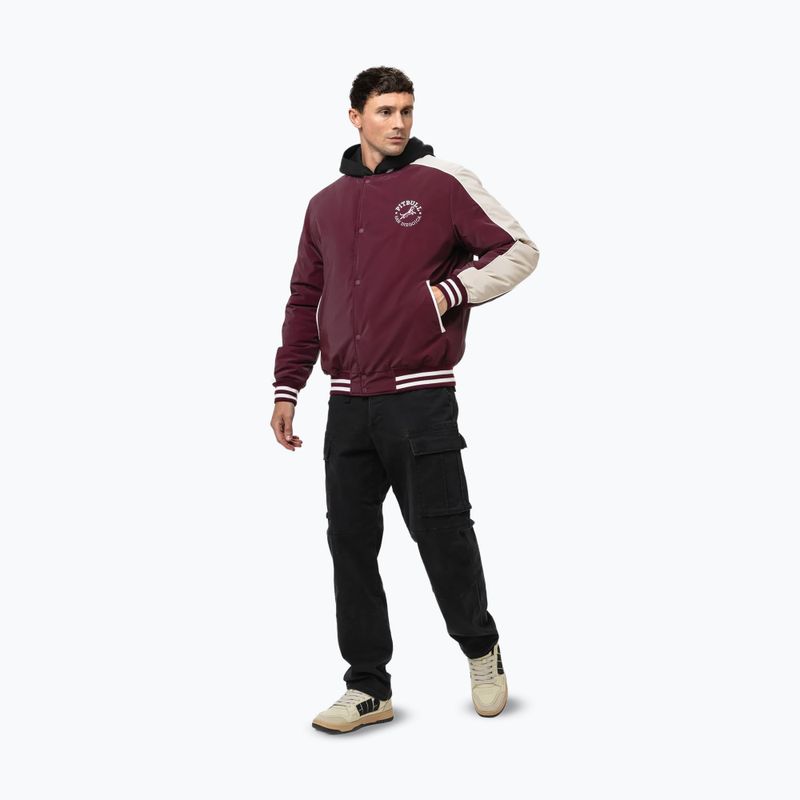 Pánská bunda Pitbull Manolito Baseball burgundy 5