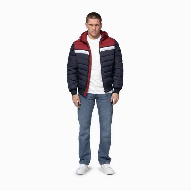 Pánská zimní bunda Pitbull Rubio Quilted Hooded dark navy/red 2