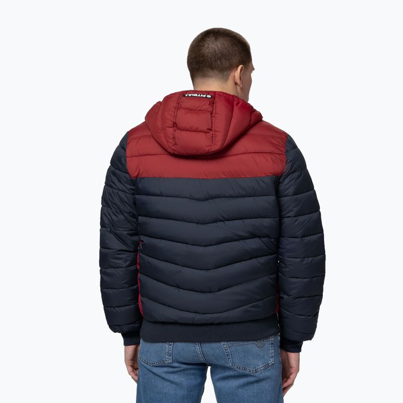 Pánská zimní bunda Pitbull Rubio Quilted Hooded dark navy/red 3