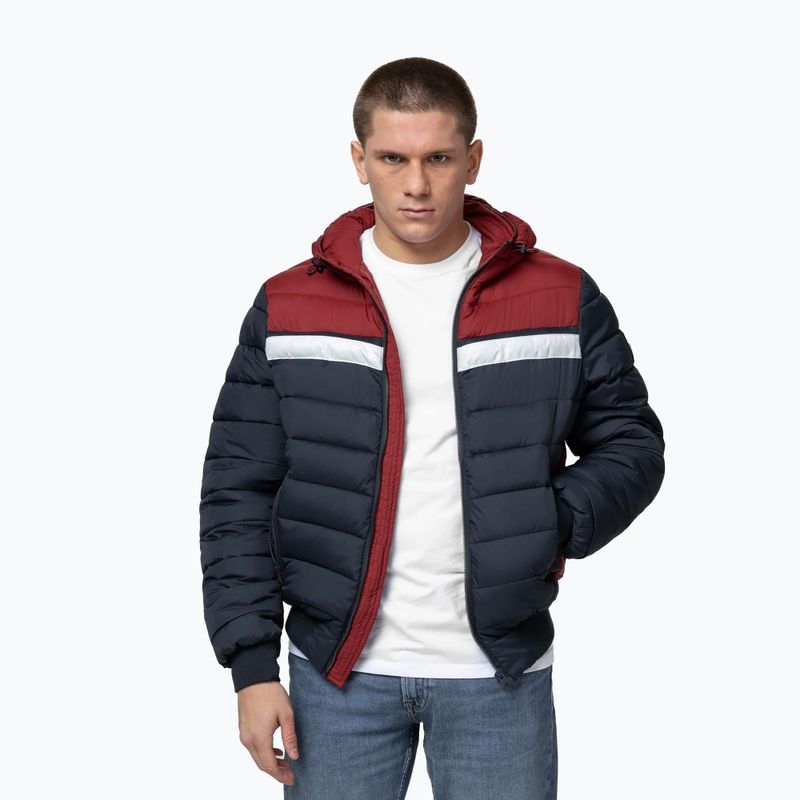 Pánská zimní bunda Pitbull Rubio Quilted Hooded dark navy/red 4