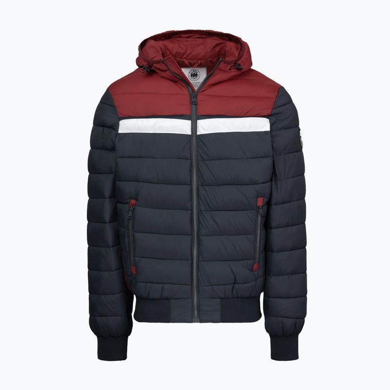Pánská zimní bunda Pitbull Rubio Quilted Hooded dark navy/red 5