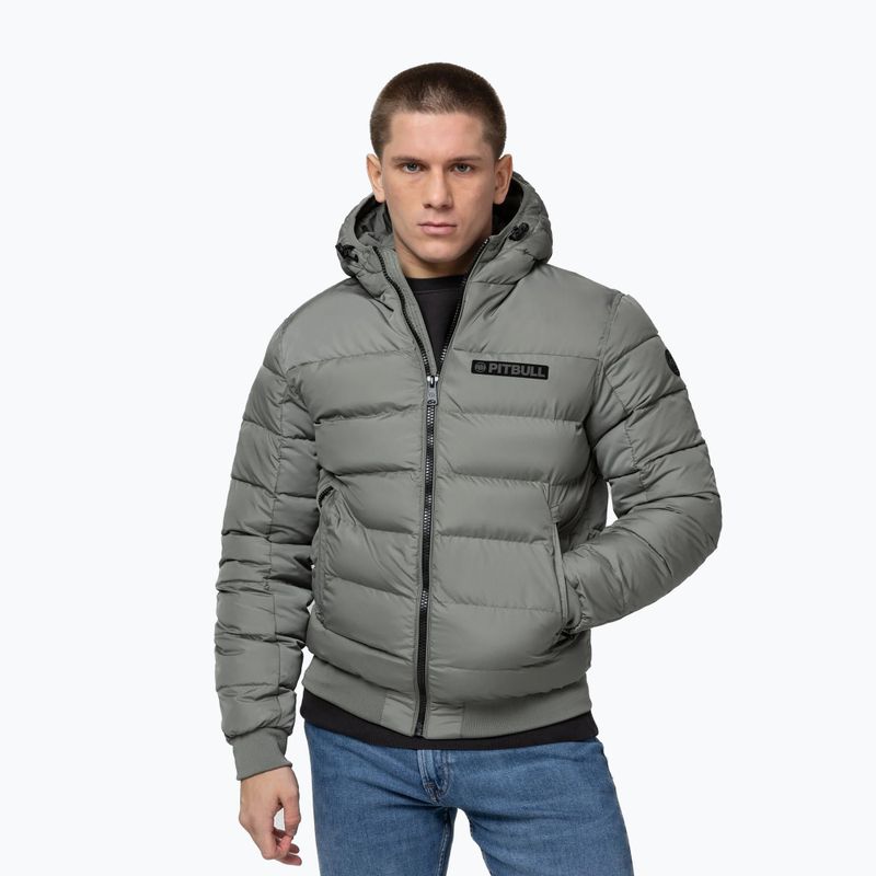 Pánská zimní bunda Pitbull Dillon Quilted Hooded dusty salvia 4