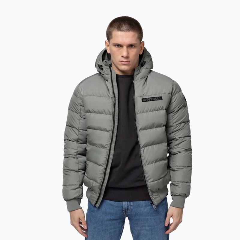 Pánská zimní bunda Pitbull Dillon Quilted Hooded dusty salvia 5