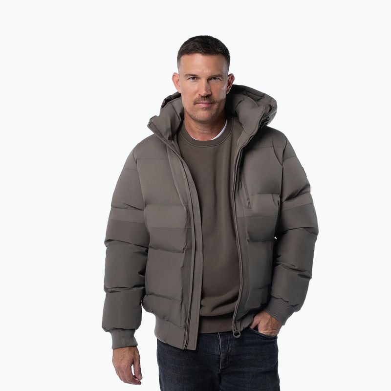 Pánská zimní bunda Pitbull Patton Quilted Hooded taupe 3