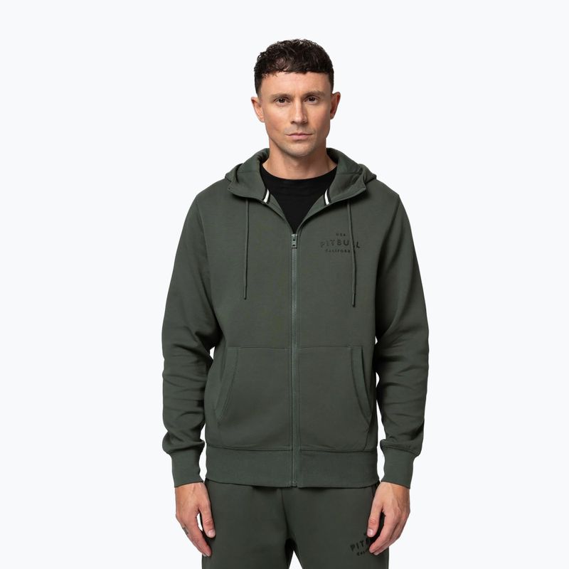 Pánská mikina Pitbull Sampson Hooded Zip Sweatshirt old green