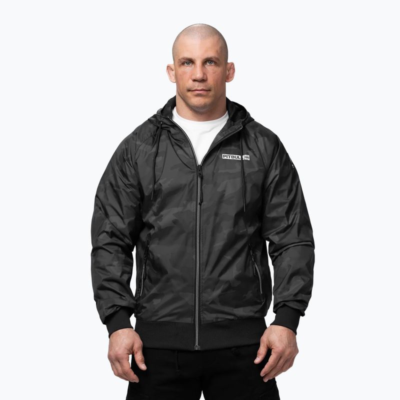 Pánská bunda Pitbull Athletic Logo Nylon Hooded black 5