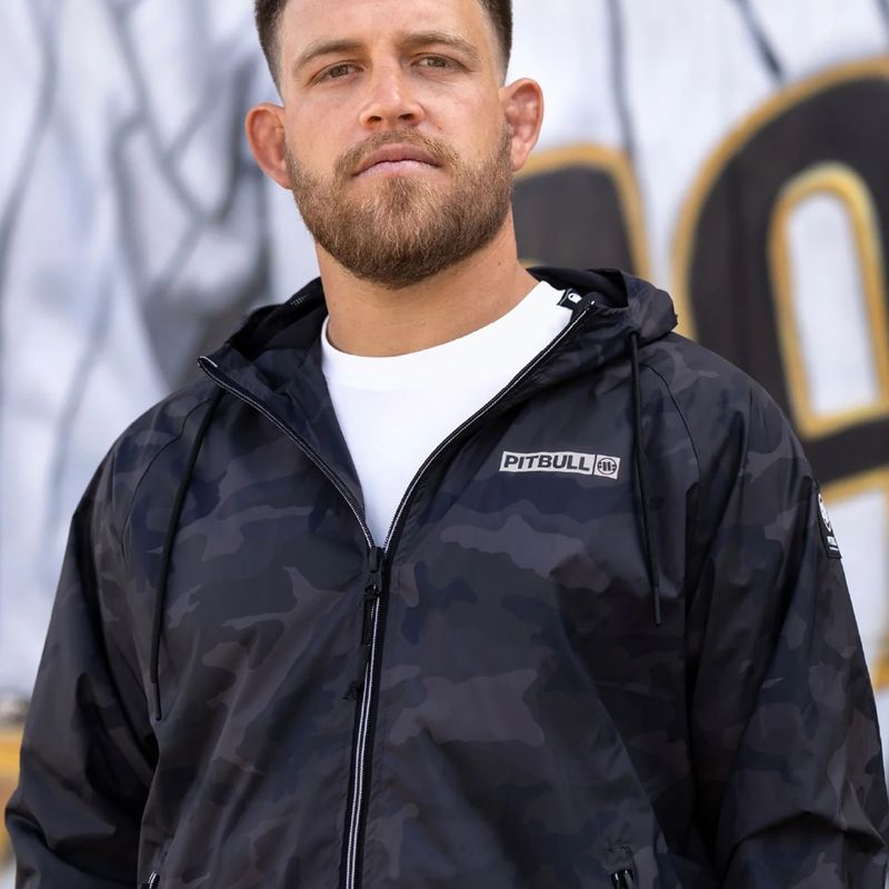 Pánská bunda Pitbull Athletic Logo Nylon Hooded black 15