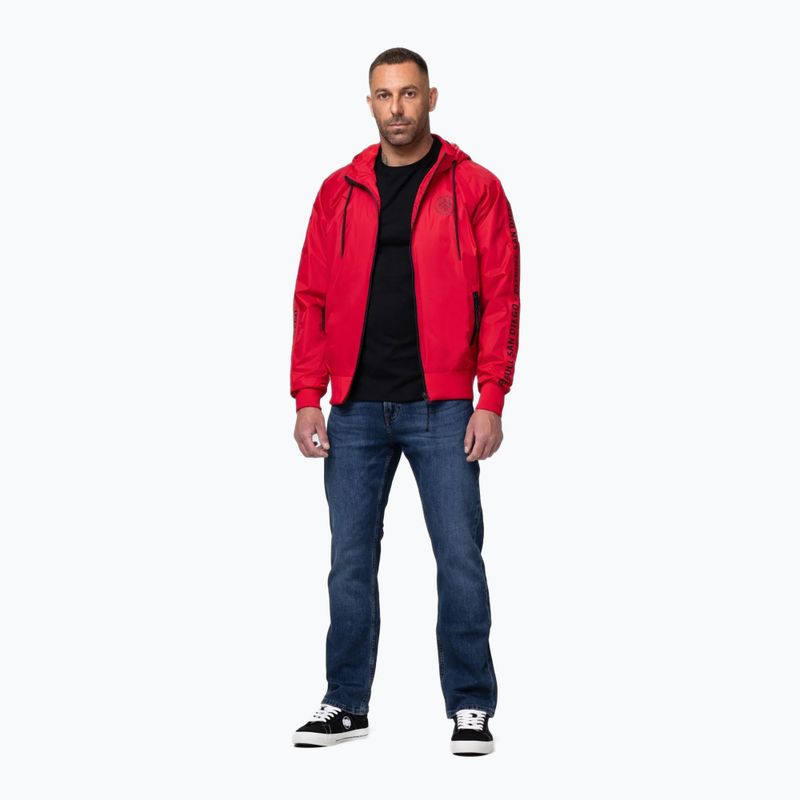 Pánská bunda Pitbull Athletic Tape Nylon Hooded red 2