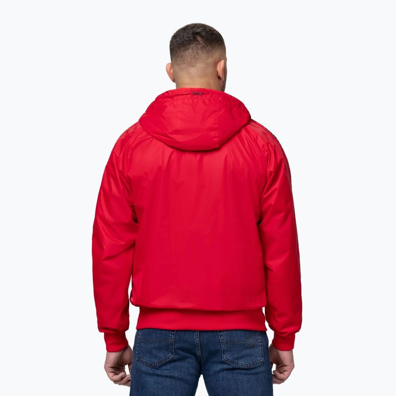 Pánská bunda Pitbull Athletic Tape Nylon Hooded red 3