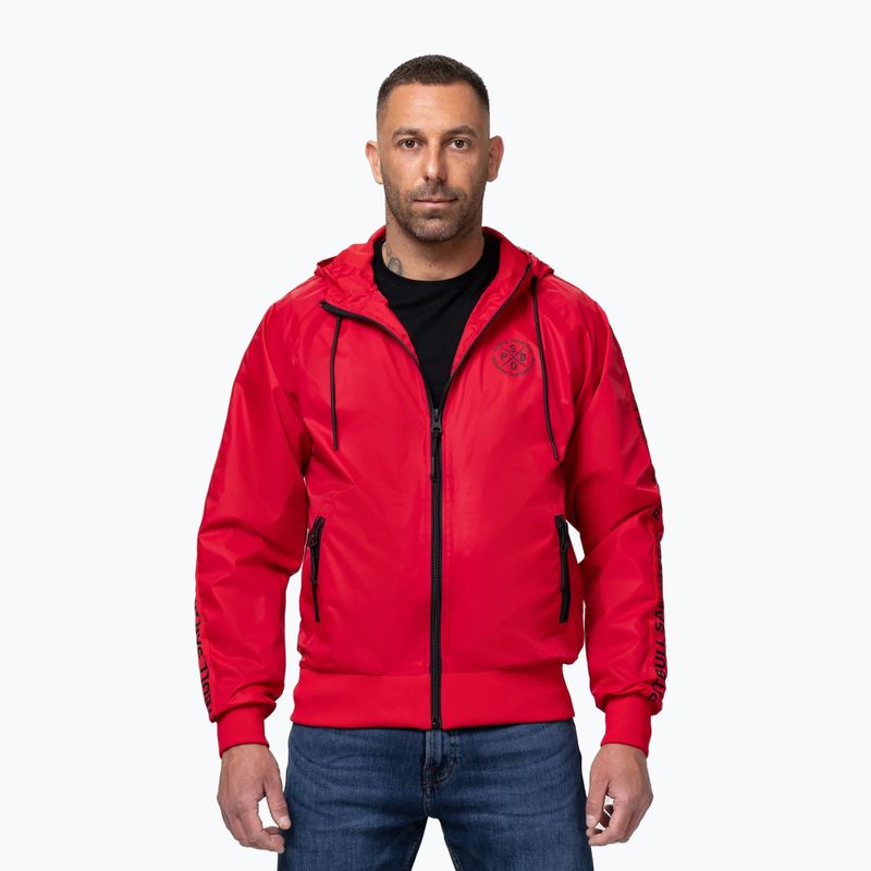 Pánská bunda Pitbull Athletic Tape Nylon Hooded red 5