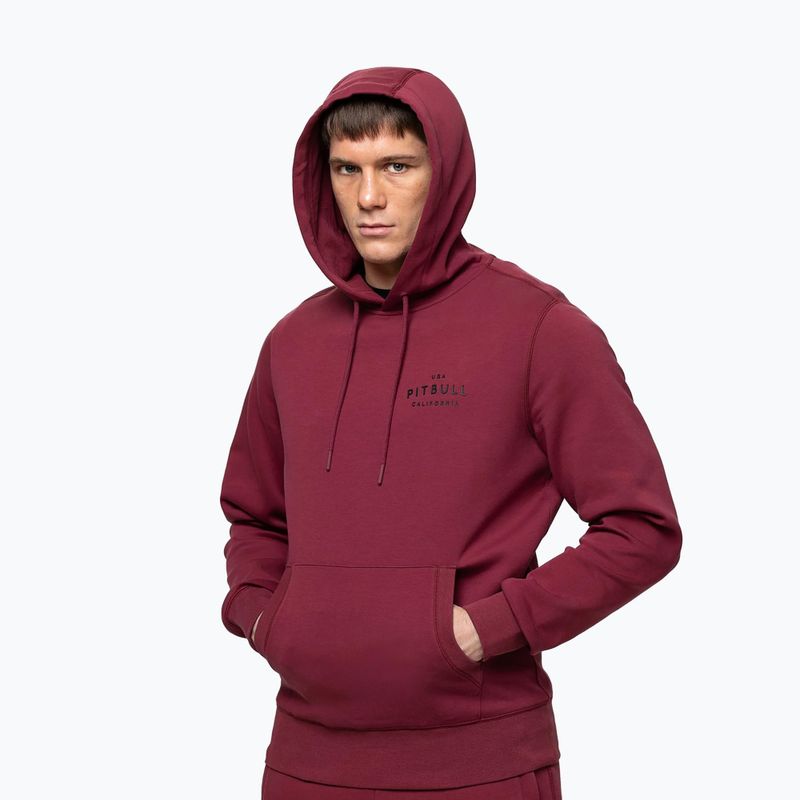 Pánská mikina Pitbull Sampson Hooded Sweatshirt burgundy 5