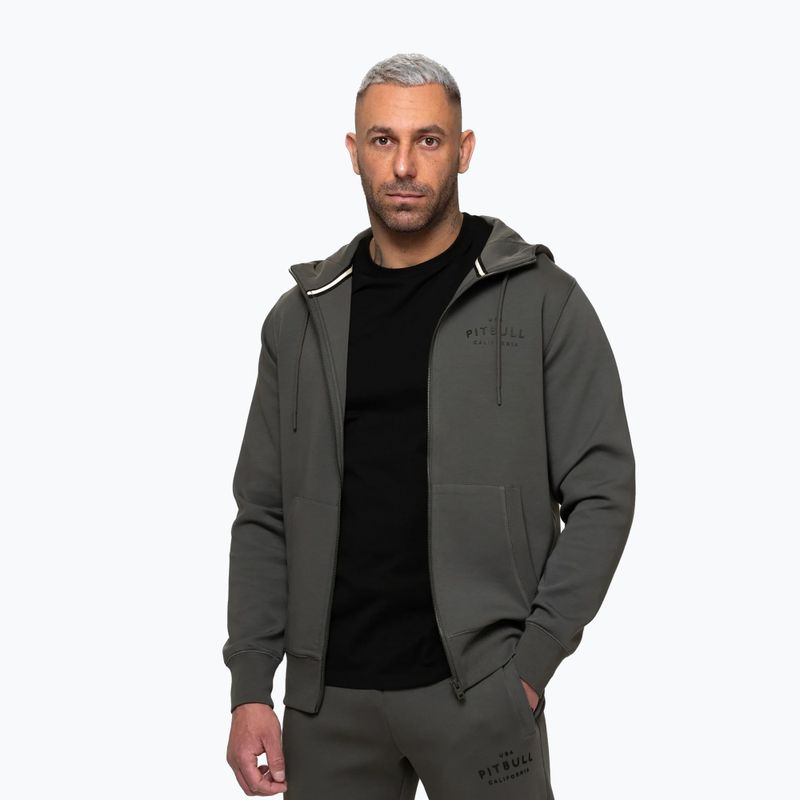 Pánská mikina Pitbull Sampson Hooded Zip Sweatshirt grey/green 4