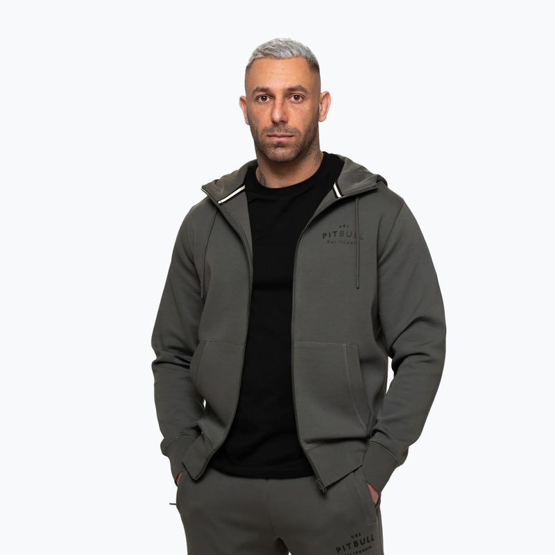 Pánská mikina Pitbull Sampson Hooded Zip Sweatshirt grey/green 5