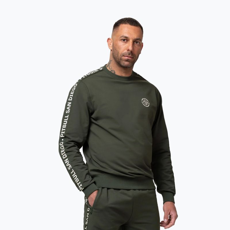 Pánská mikina Pitbull Tape Parker Crewneck old green 4
