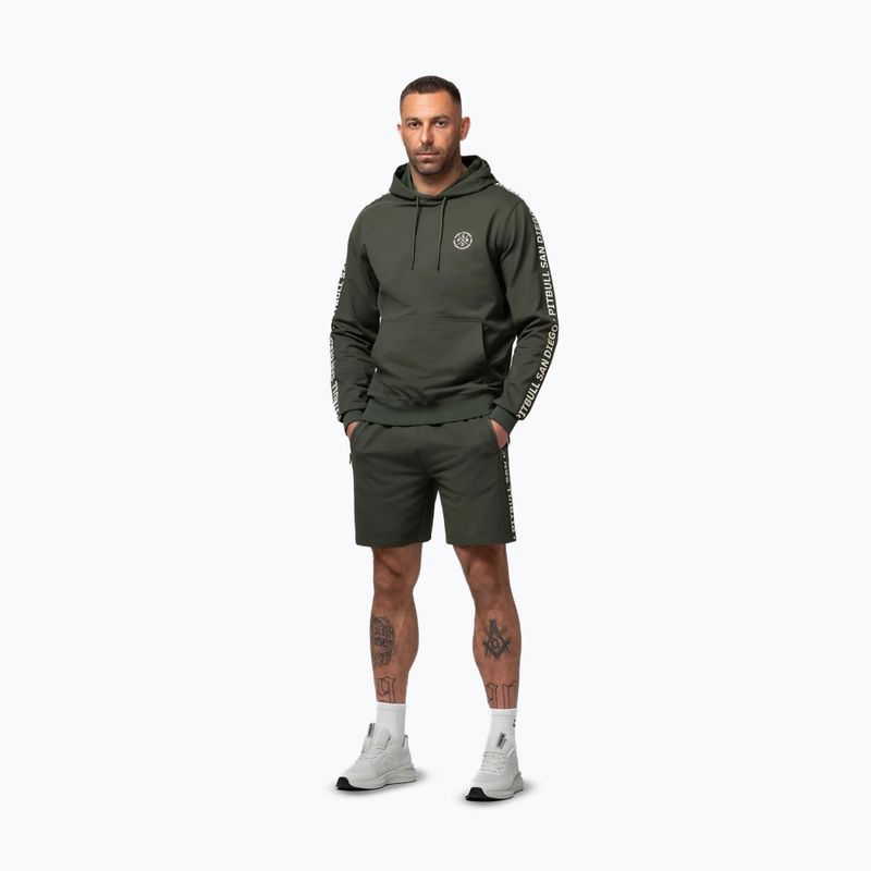 Pánská mikina Pitbull Tape Parker Hooded old green 2