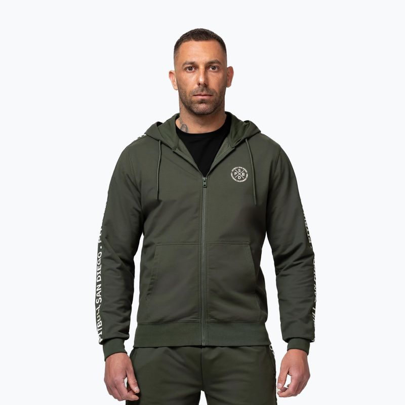 Pánská mikina Pitbull Tape Parker Hooded Zip old green