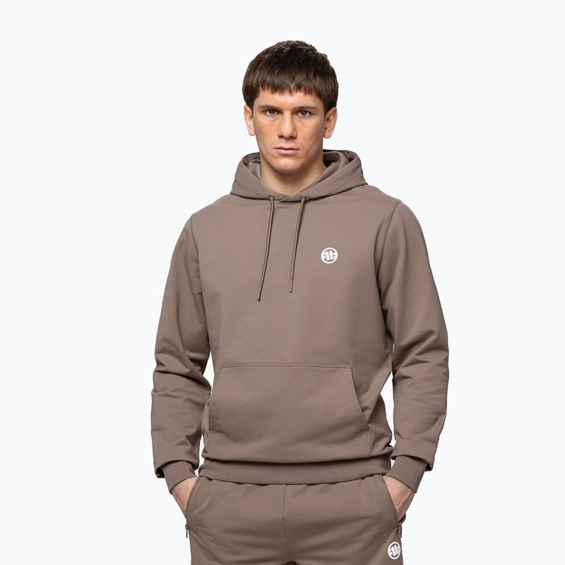 Pánská mikina Pitbull Nugget Small Logo Hooded brown savana