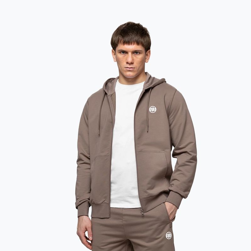 Pánská mikina Pitbull Nugget Small Logo Hooded Zip brown savana 4