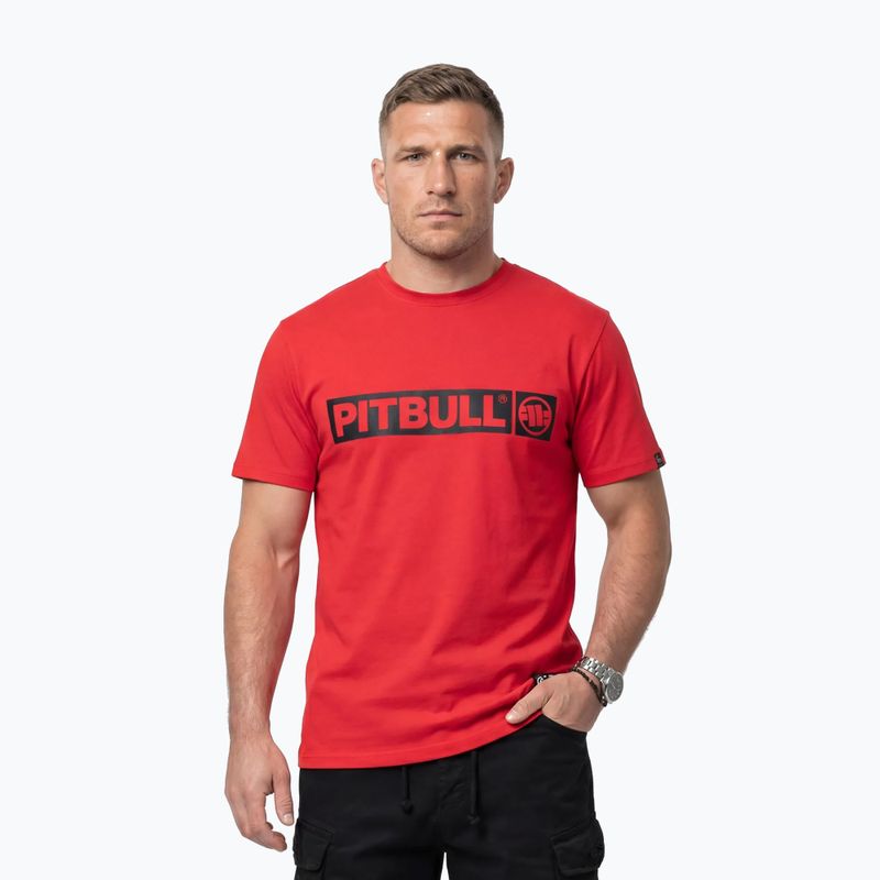 Pánské tričko na lezení Pitbull Hilltop fluo/red
