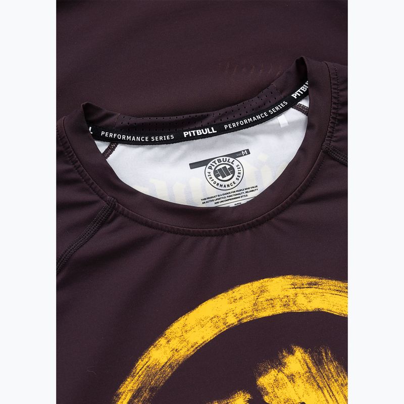 Pánské tričko na lezení Pitbull Rashguard Logo Palms brown 5