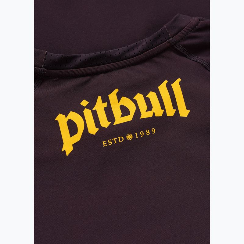 Pánské tričko na lezení Pitbull Rashguard Logo Palms brown 7