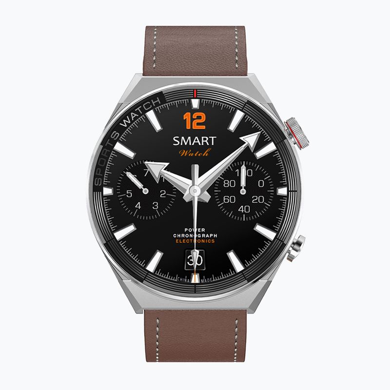Hodinky Watchmark Maverick stříbrné/hnědé 3