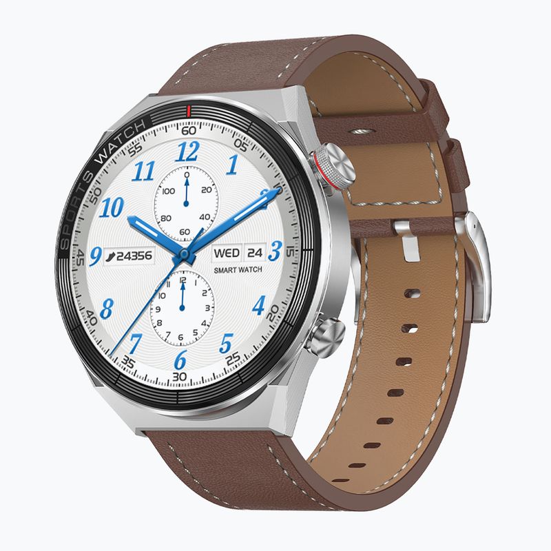 Hodinky Watchmark Maverick stříbrné/hnědé 4