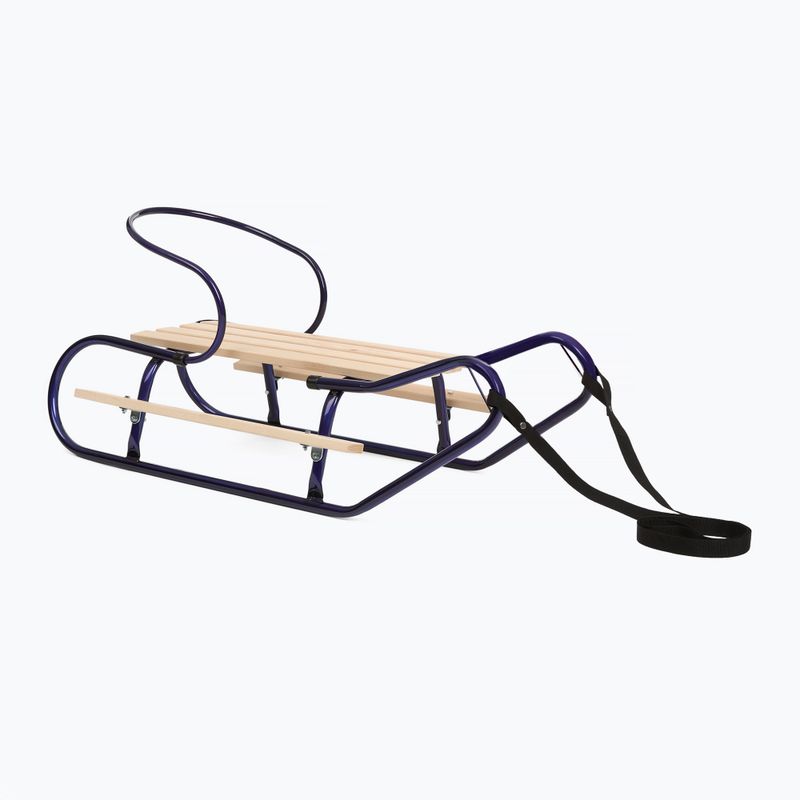 Kovové sáňky HUMBAKA with backrest and footrests navy blue