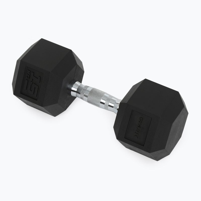 Pogumovaná činka XTREXO Hex HXD150 15 kg