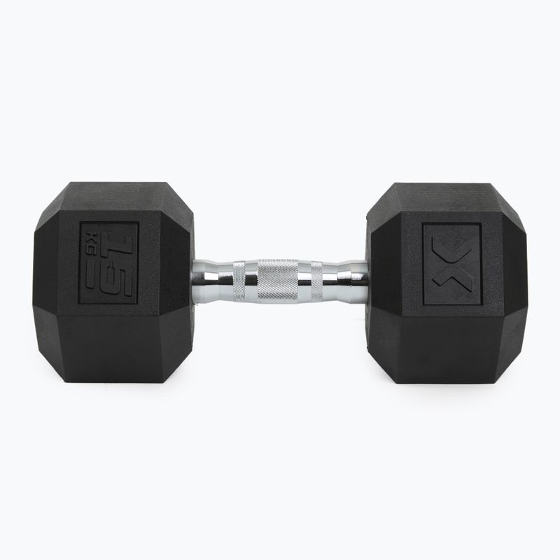 Pogumovaná činka XTREXO Hex HXD150 15 kg 7