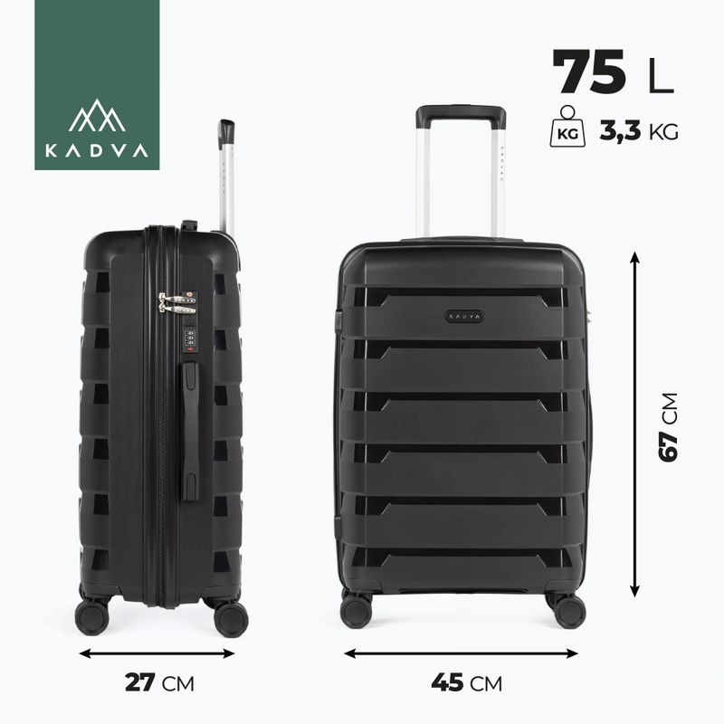 Střední cestovní kufr KADVA Cayes 75 l černý 3