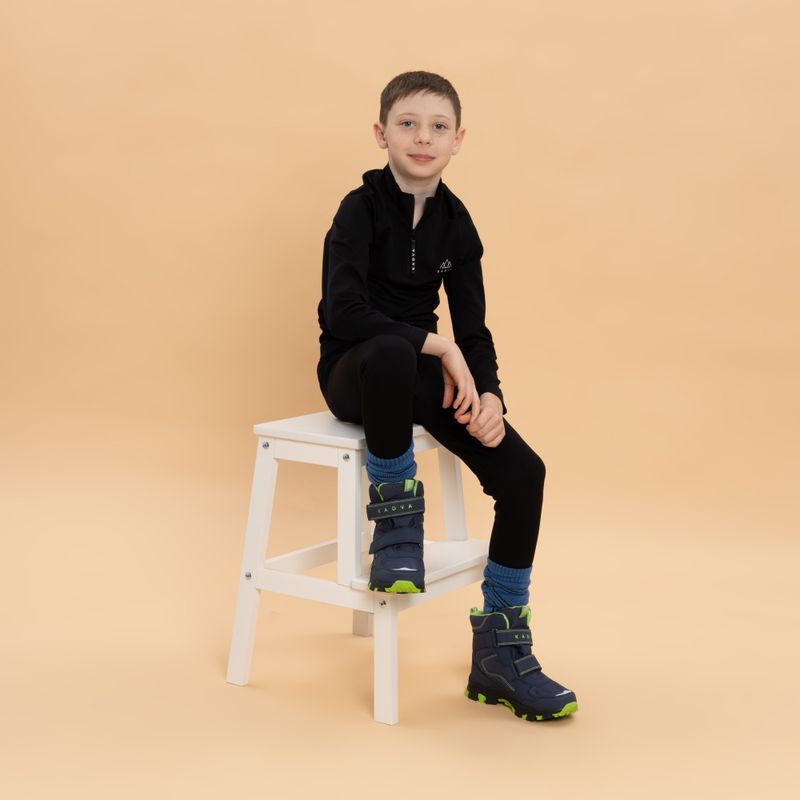 Dětské sněhule KADVA Snowey Mid WaterProof tmavě modrá/zelená 10
