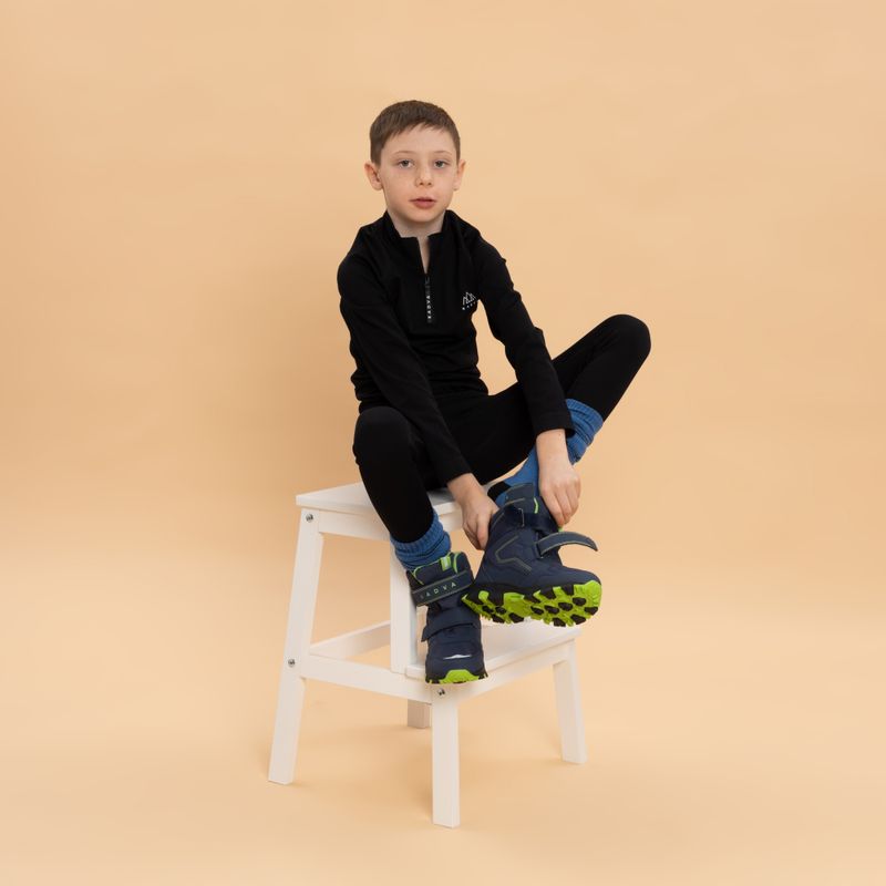 Dětské sněhule KADVA Snowey Mid WaterProof tmavě modrá/zelená 9