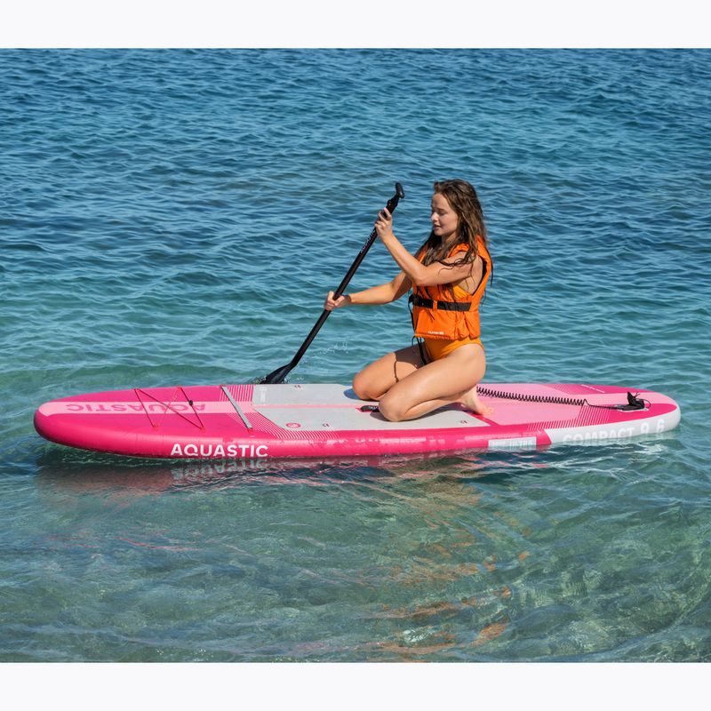 Sada paddleboard SUP nafukovací AQUASTIC Compact 9'6" růžový 19