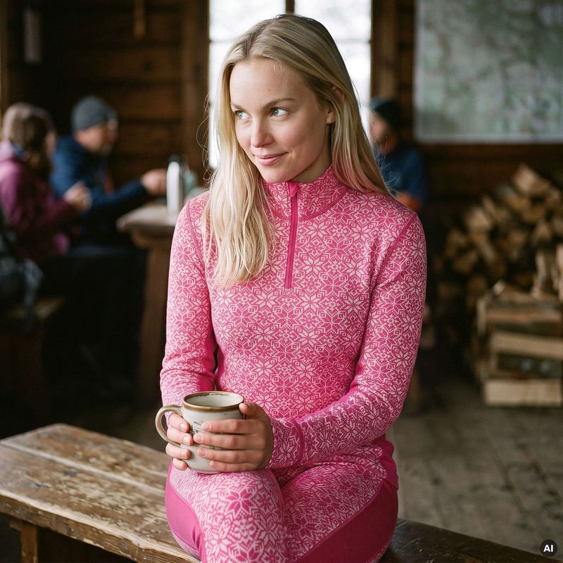 Dámská sada funkčního prádla Woolcano SET1121 Pink 10
