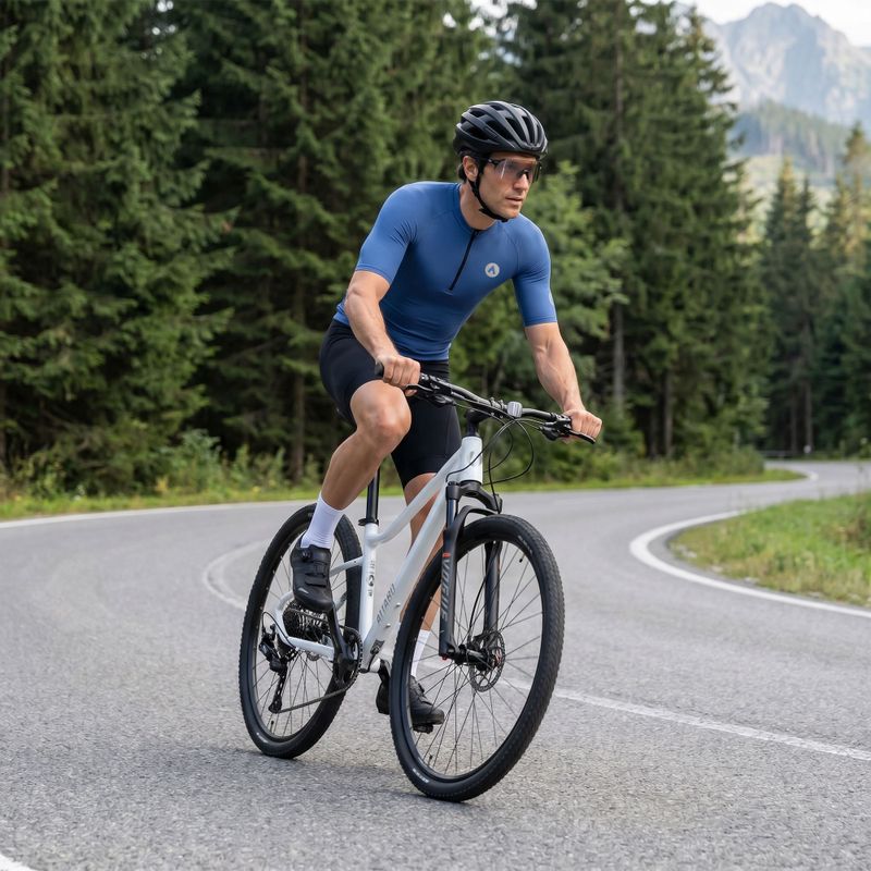 Pánská cyklistická tričko ATTABO TEVRA krátký zip modré 6