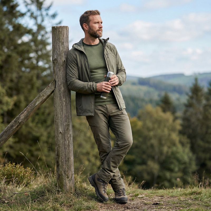 Pánská sada termoprádla WOOLCANO termoaktywna Merino SET0978 khaki 7