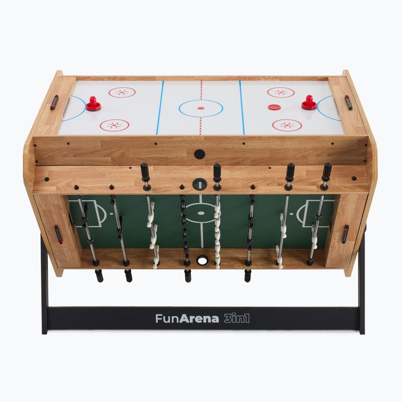 Hrací stůl 3in1 OneTeam FunArena fotbálek, push hockey, kulečník dřevěný black 7