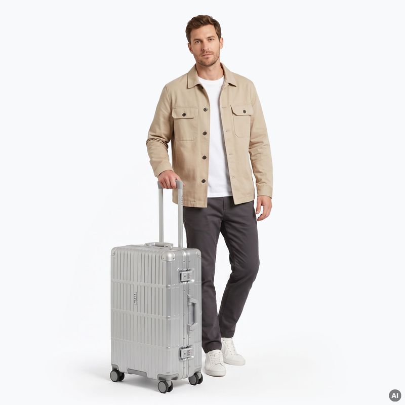 Střední cestovní kufr Kadva Tigre 64l Silver 2