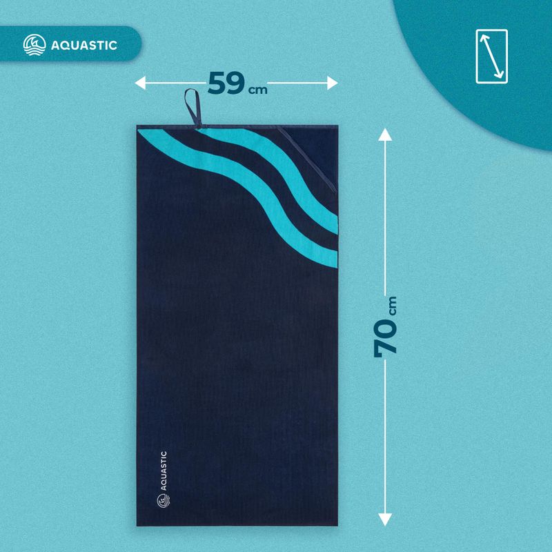 Ručník AQUASTIC Wavey navy blue/blue 9