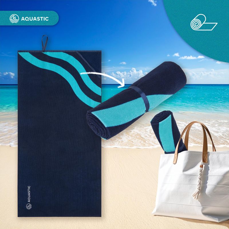 Ručník AQUASTIC Wavey navy blue/blue 11