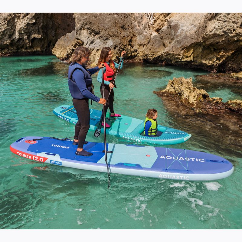 Sada paddleboard SUP nafukovací AQUASTIC Tourer 12'0" 2-os modrý 25